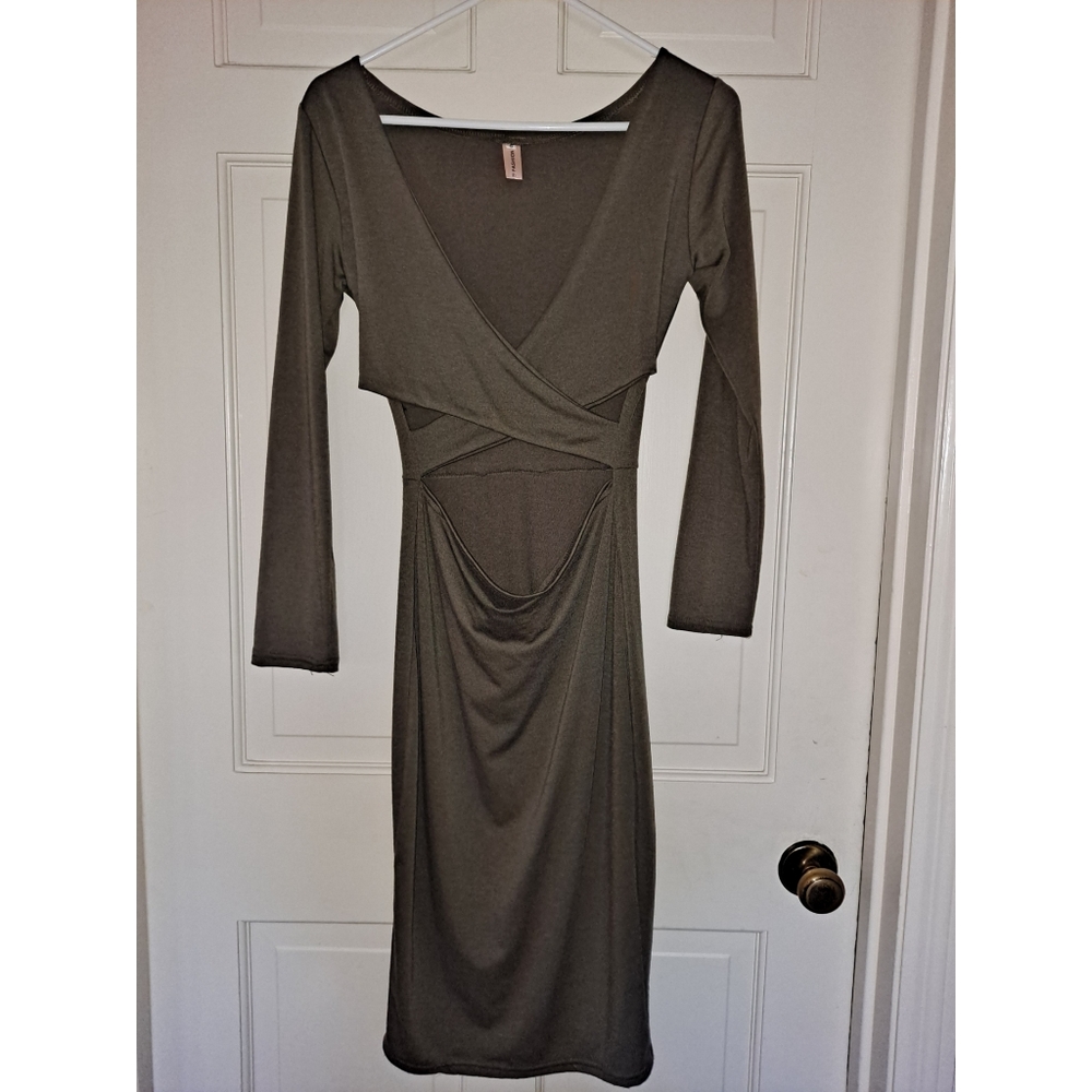 Women’s long sleeve backless dress green sexy party date night formal holiday